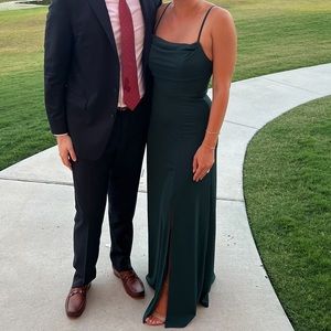 Birdy Grey Ash Crepe Bridesmaids Dress in Emerald